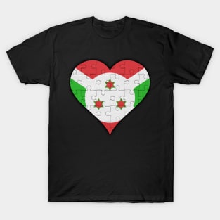 Burundian Jigsaw Puzzle Heart Design - Gift for Burundian With Burundi Roots T-Shirt